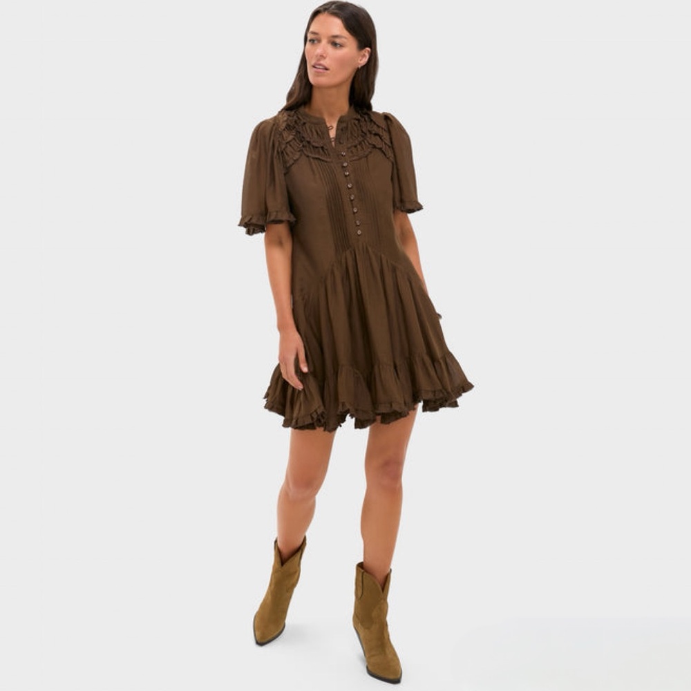 NWT Isabel Marant Ruffled Boho Celyana Mini Dress - Picture 2 of 15